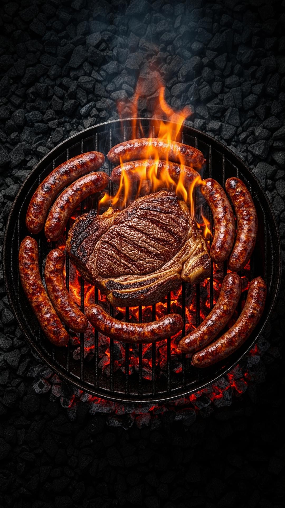 Parrilla en llamas